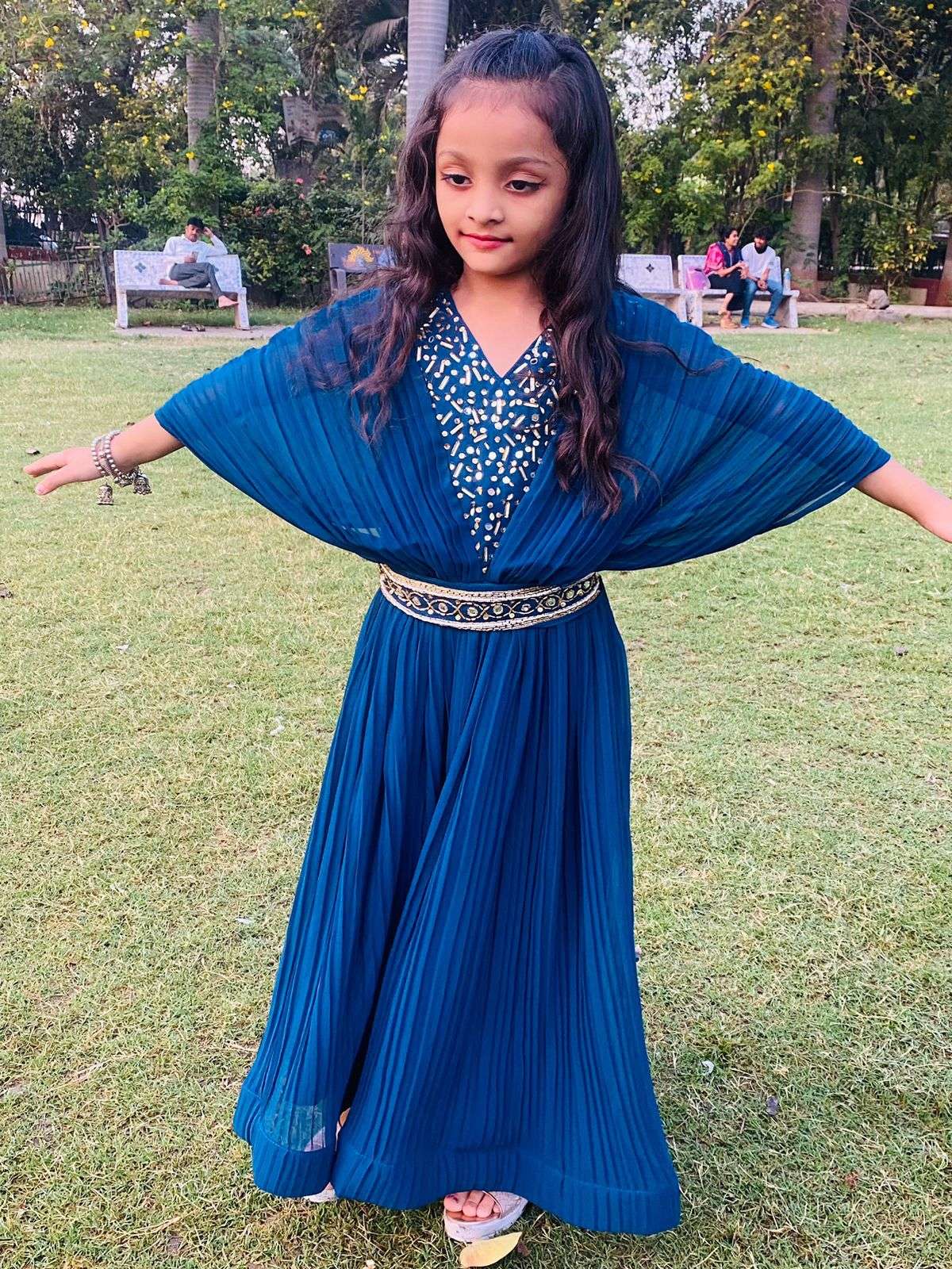 Kids Special Designer Georgette with crush fabric fancy Gown...