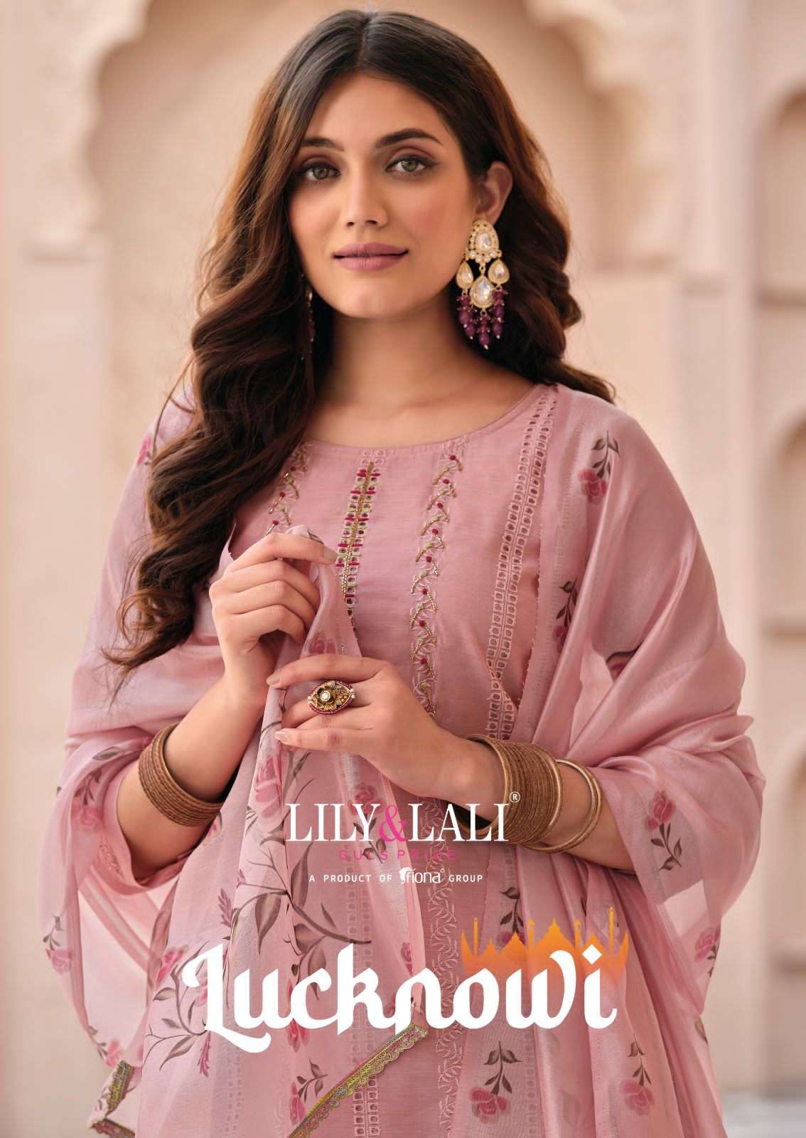 LILY & LALI LUCKNOWI CHANDERI SILK HANDWORK READYMADE SUITS ...