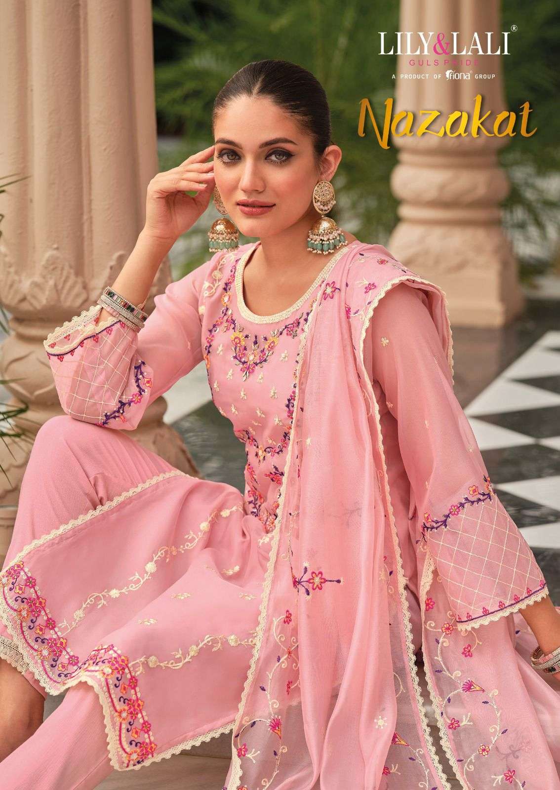 LILY & LALI NAZAKAT PURE ORGANZA EMBROIDERY READYMADE SUITS ...