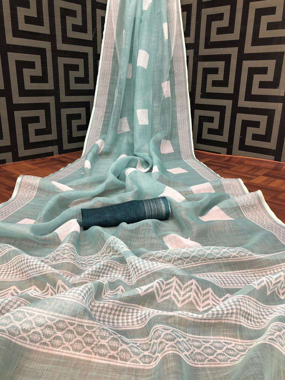 Linen with digital Printed Regular wear soft saree collectio...