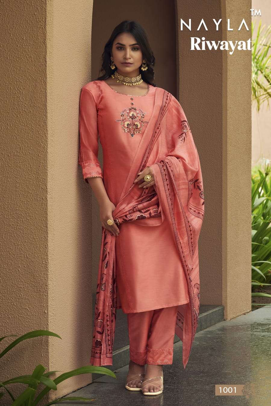 NAYLA RIWAYAT PURE CHANDERI WORK STITCHED SUITS COLLECTION A...