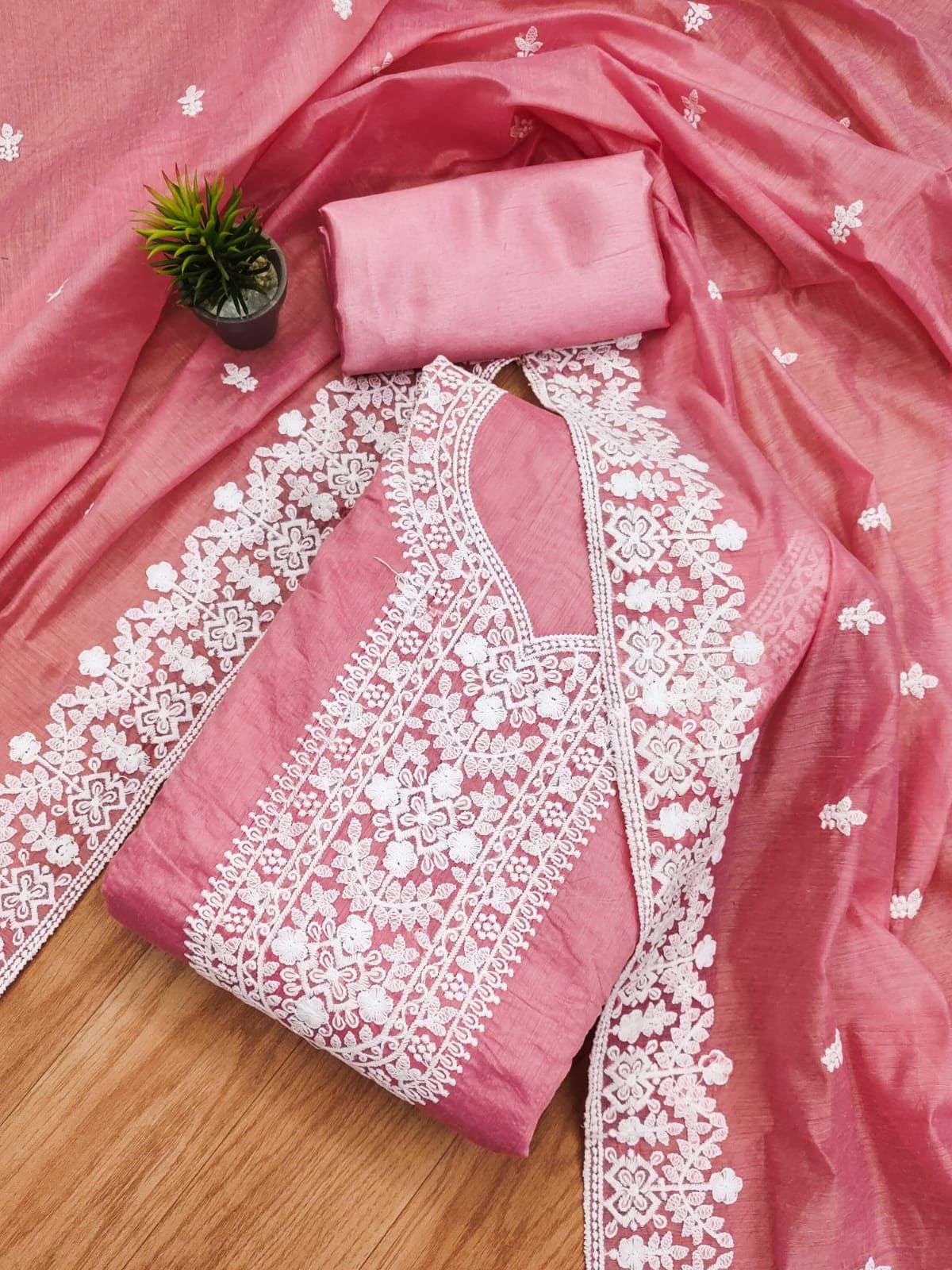 NEW LAUNCH CHANDERI COTTON DRESS MATERIALS AT WHOLESALE PRIC...