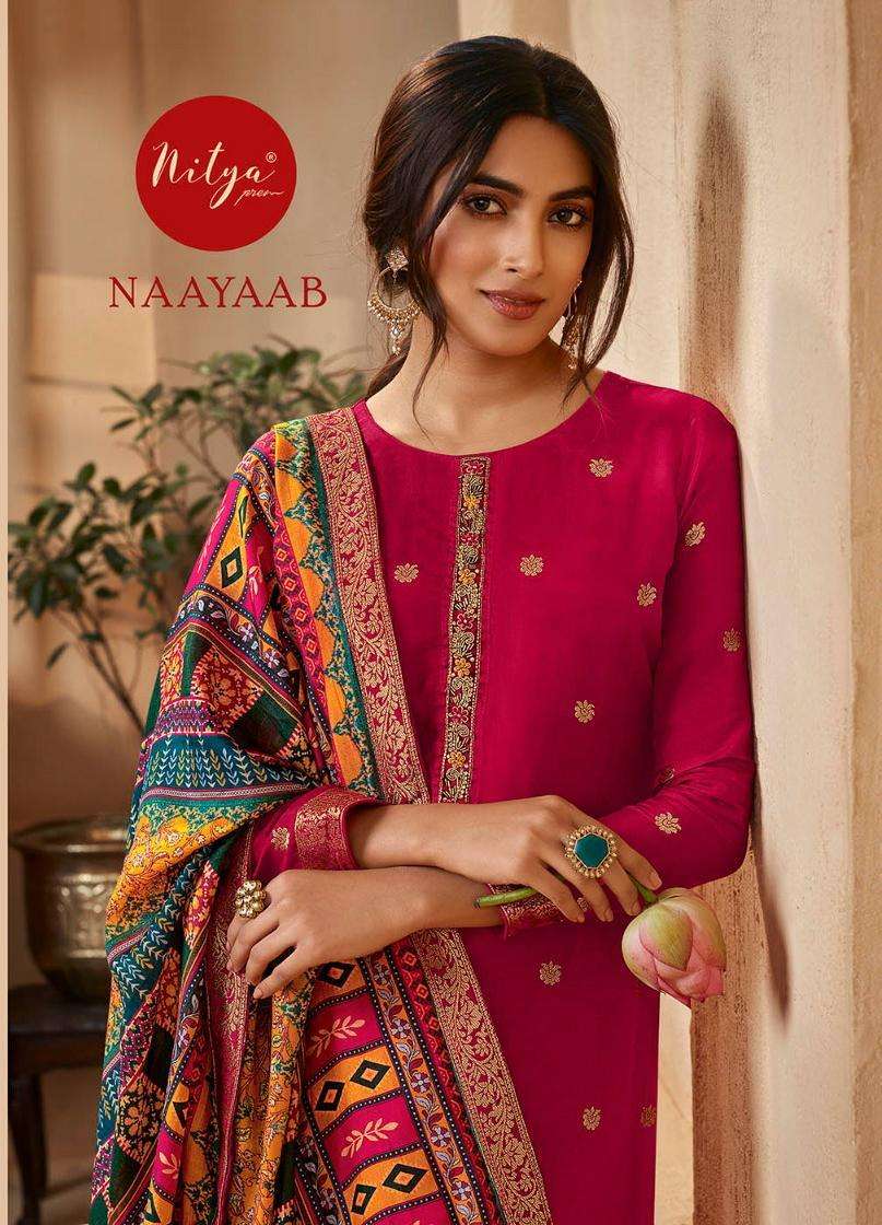 NITYA NAAYAAB DOLA JACQUARD HANDWORK SUITS AT WHOLESALE PRIC...