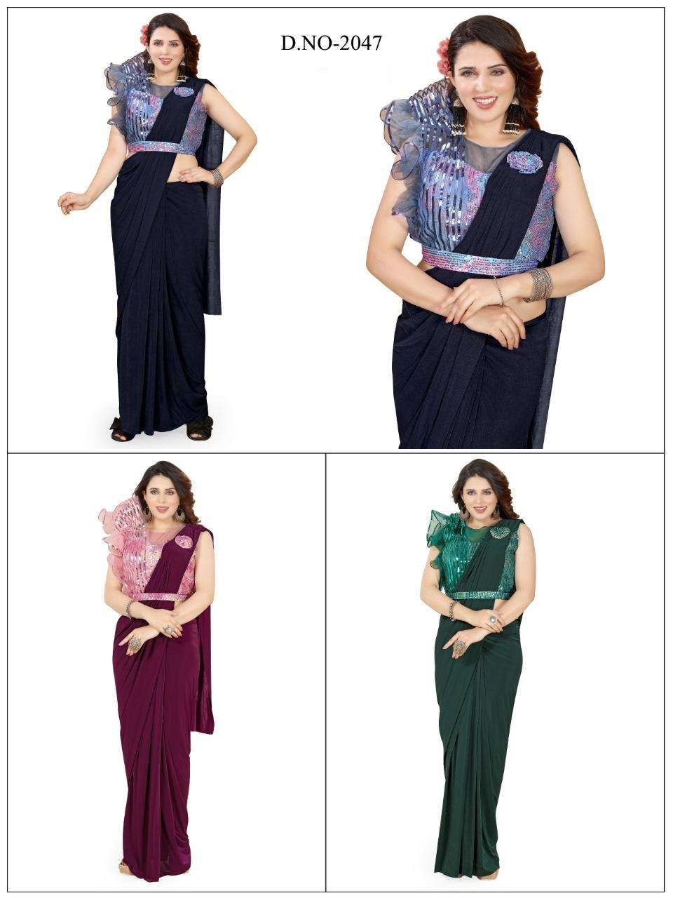PRE STITCHED SAREES COLLECTION AT WHOLESALE RATES WITH READY...
