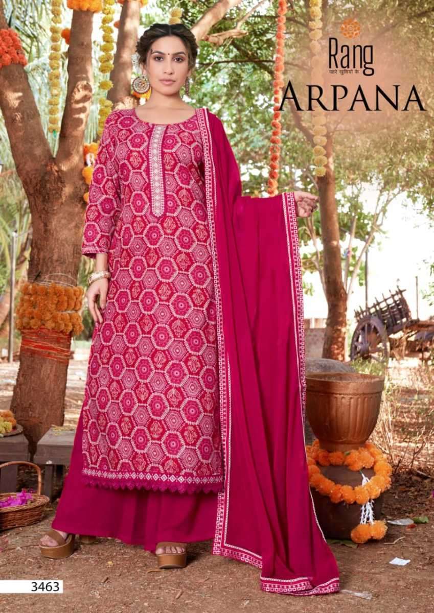 RANG ARPANA CAMBRIC COTTON KHATLI WORK SALWAR SUITS AT WHOLE...