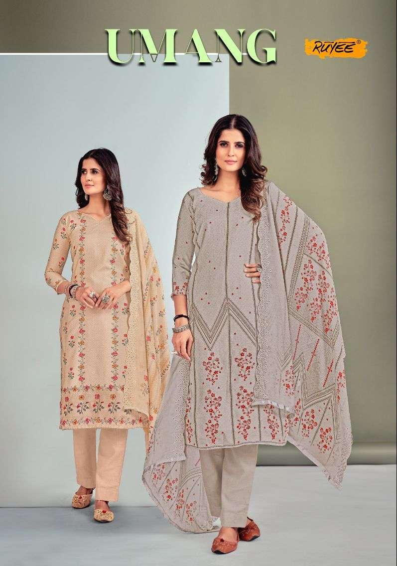 RUYEE UMANG BEMBERG MUSLIN DIGITAL PRINTED SALWAR SUITS AT W...