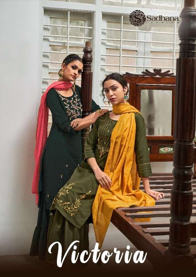 SADHANA VICTORIA PURE CHINON SILK STITCHED SUITS COLLECTION ...