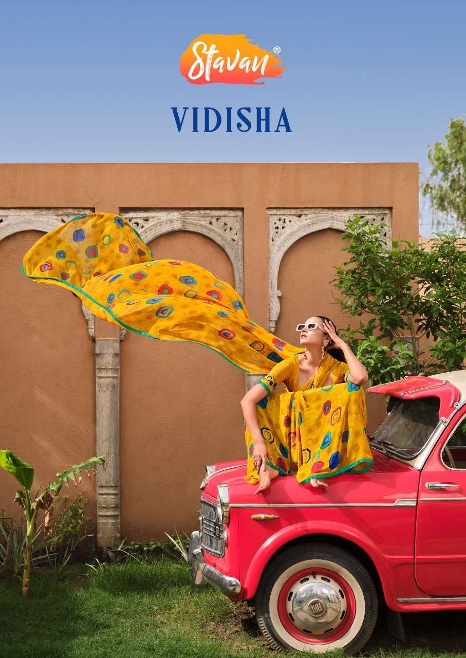 Stavan Vidisha Weightless Georgette with Flower printed sare...