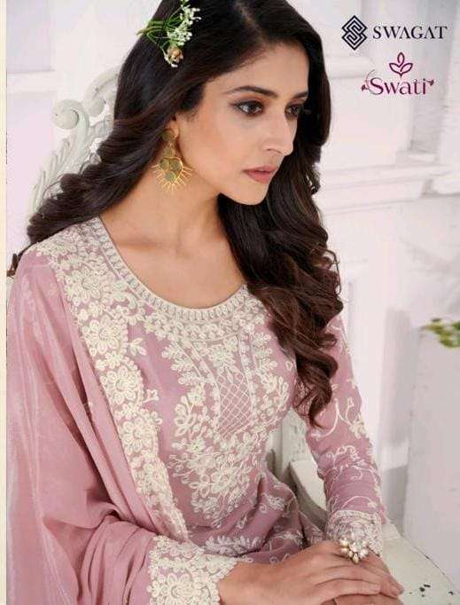 SWAGAT SWATI 3701 TO 3706 CHINON CHIFFON SALWAR SUITS AT WHO...