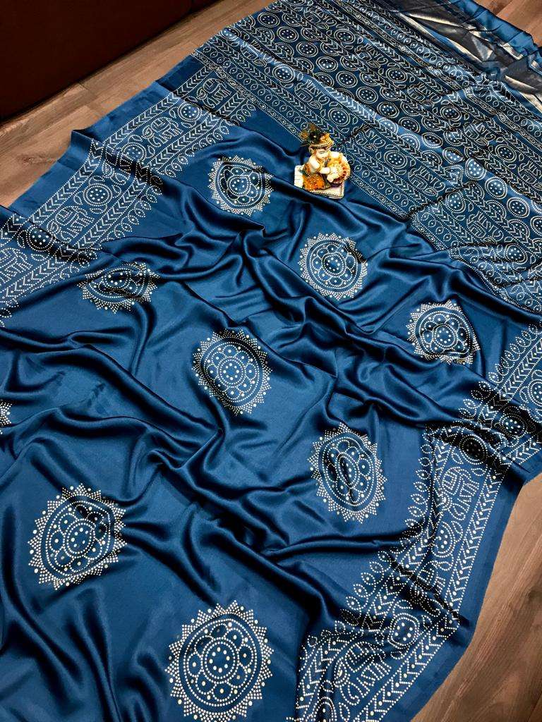Traditional Bandhani Print Satin silk saree collection