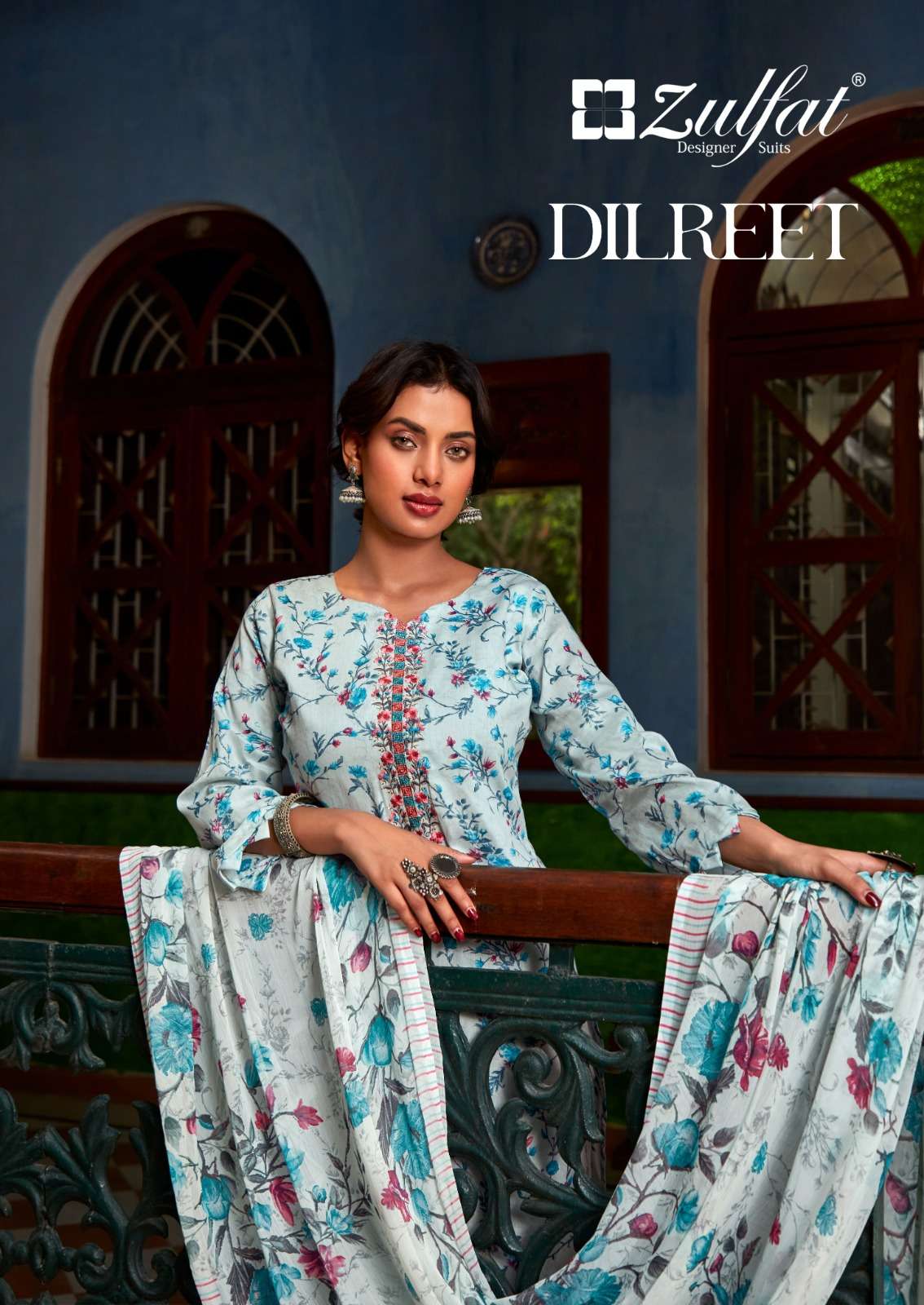 ZULFAT DILREET PURE JAM COTTON PRINT EMBROIDERY SALWAR SUITS...