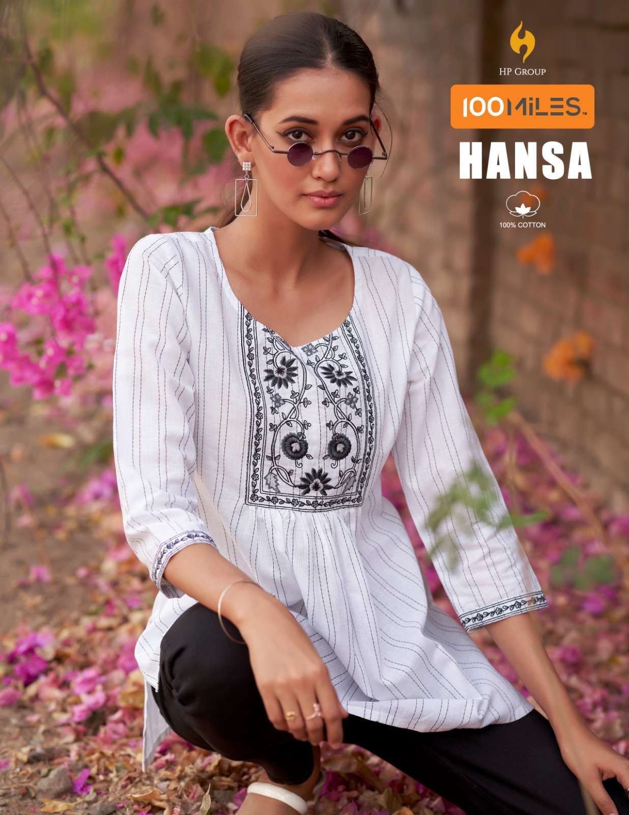 100 MILES HANSA PURE COTTON EMBROIDERED TOPS AT WHOLESALE PR...