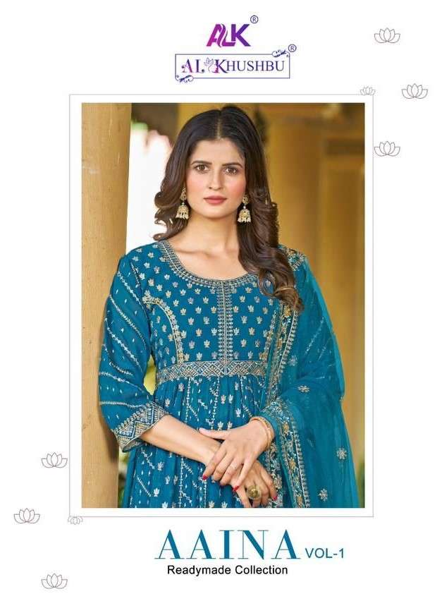 AL KHUSHBU AAINA VOL 1 GEORGETTE EMBROIDERED READYMADE SUITS...