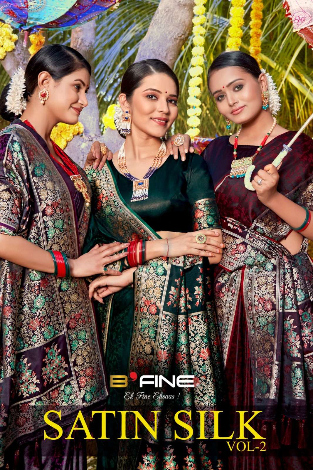 B fine Satin silk vol 2 Traditional Look Silk Weaving design...
