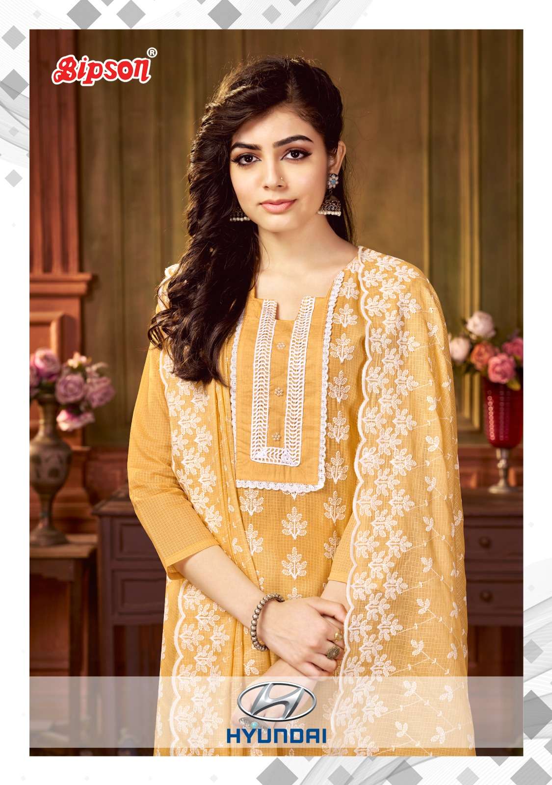 BIPSON HYUNDAI 2227 PURE COTTON WITH EMBROIDERY SALWAR SUITS...