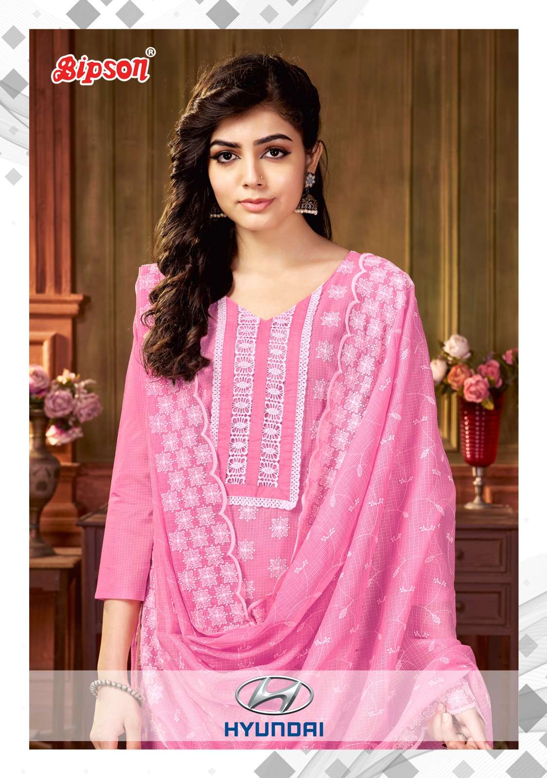 BIPSON HYUNDAI 2228 PURE COTTON WITH EMBROIDERY SALWAR SUITS...