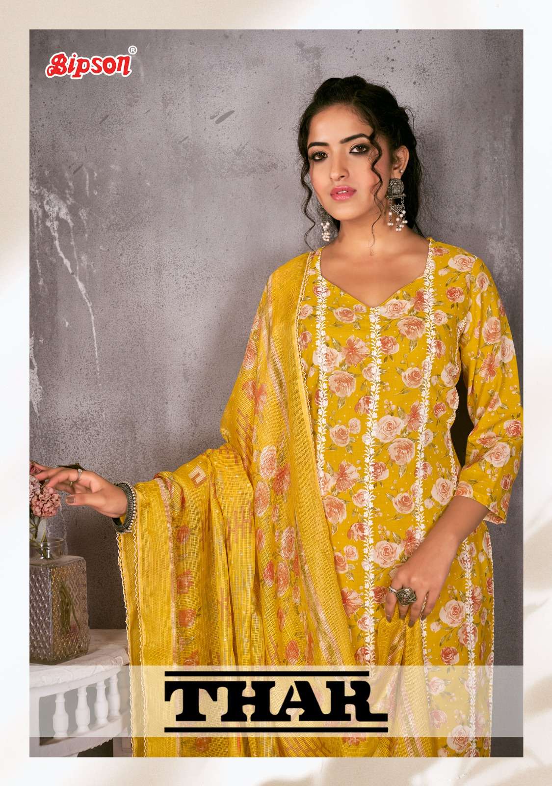 BIPSON THAR 2196 PURE COTTON PRINT EMBROIDERY SALWAR SUITS A...