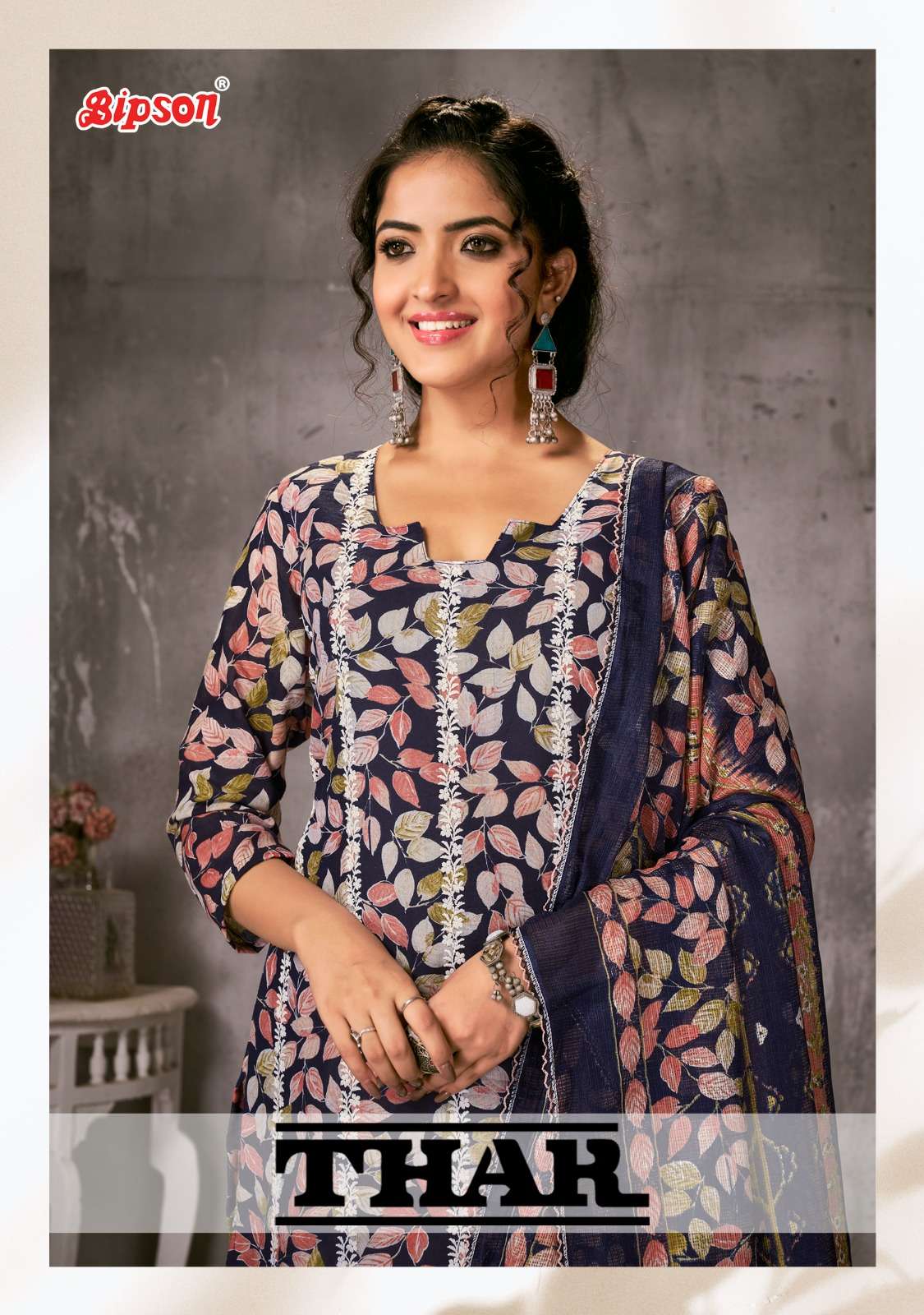BIPSON THAR 2197 PURE COTTON PRINT EMBROIDERY SALWAR SUITS A...