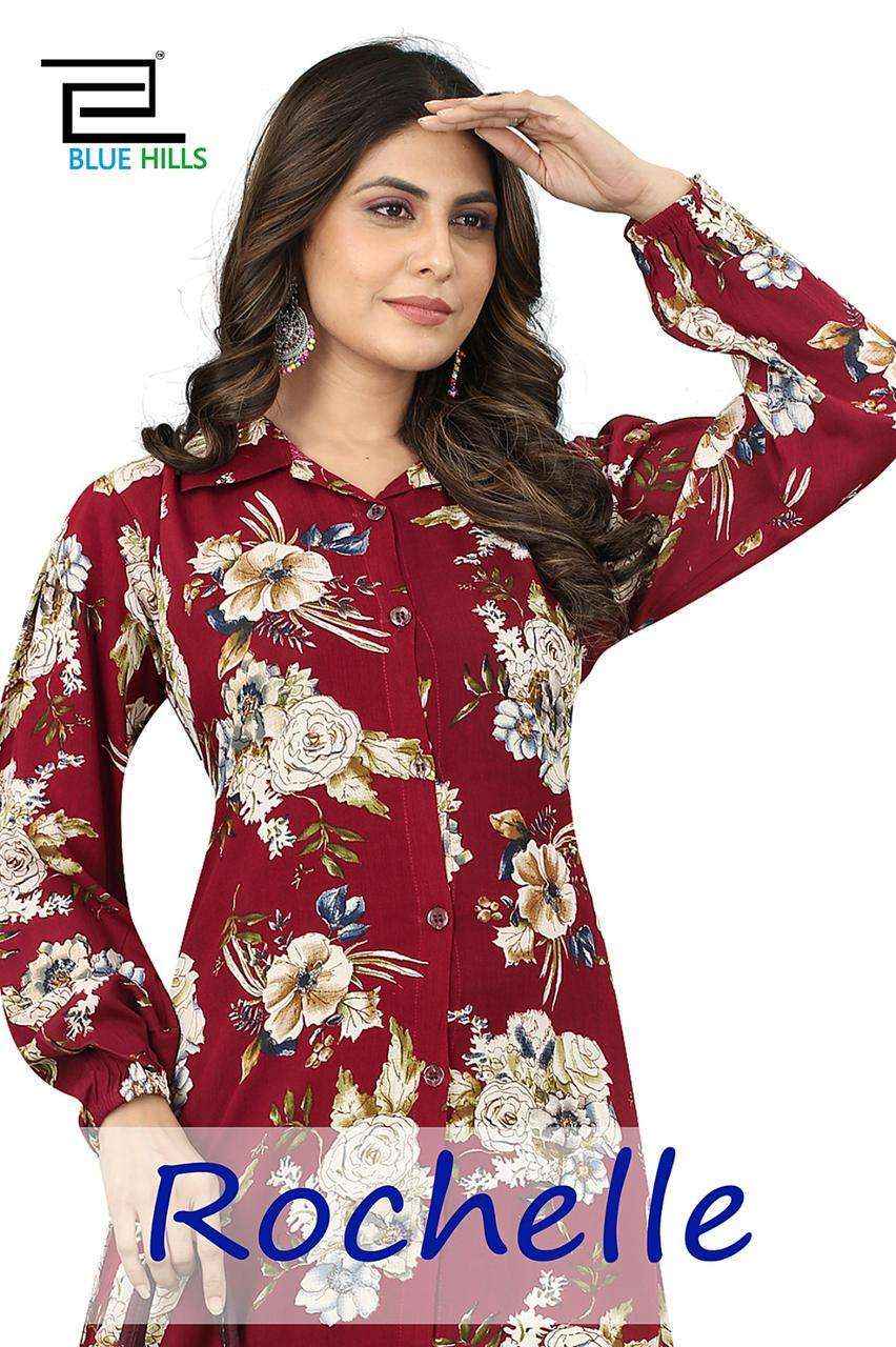 BLUE HILLS ROCHELLE PURE RAYON KURTIS AT WHOLESALE PRICE