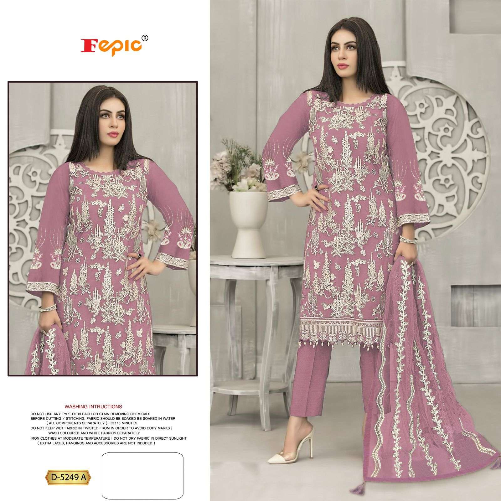 FEPIC ROSEMEEN 5249 GEORGETTE HEAVY EMBROIDERED SUITS AT WHO...
