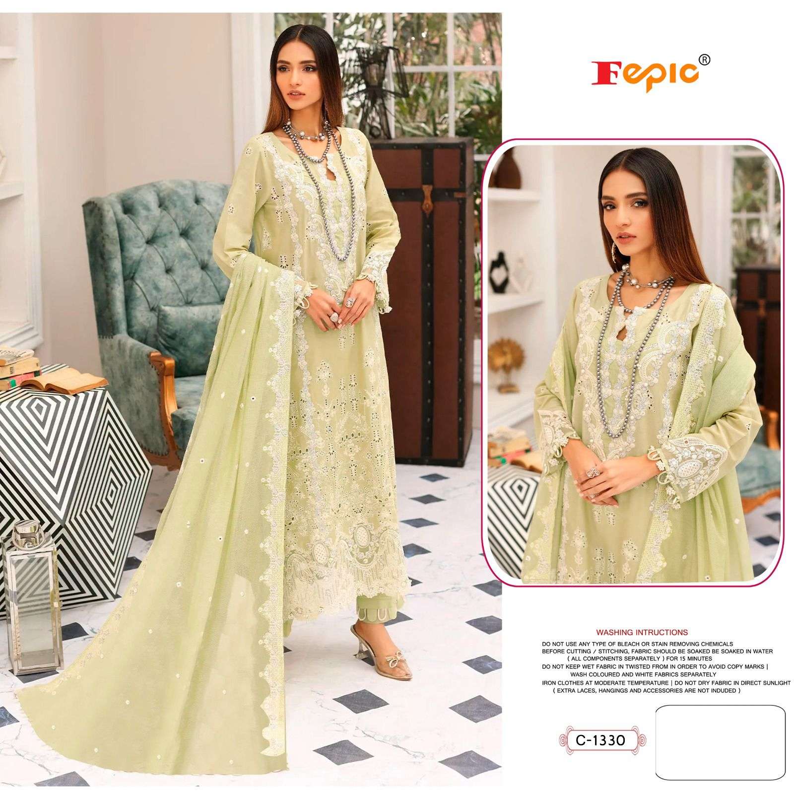 FEPIC ROSEMEEN LAWN 23 PURE COTTON HEAVY EMBROIDERED SALWAR ...