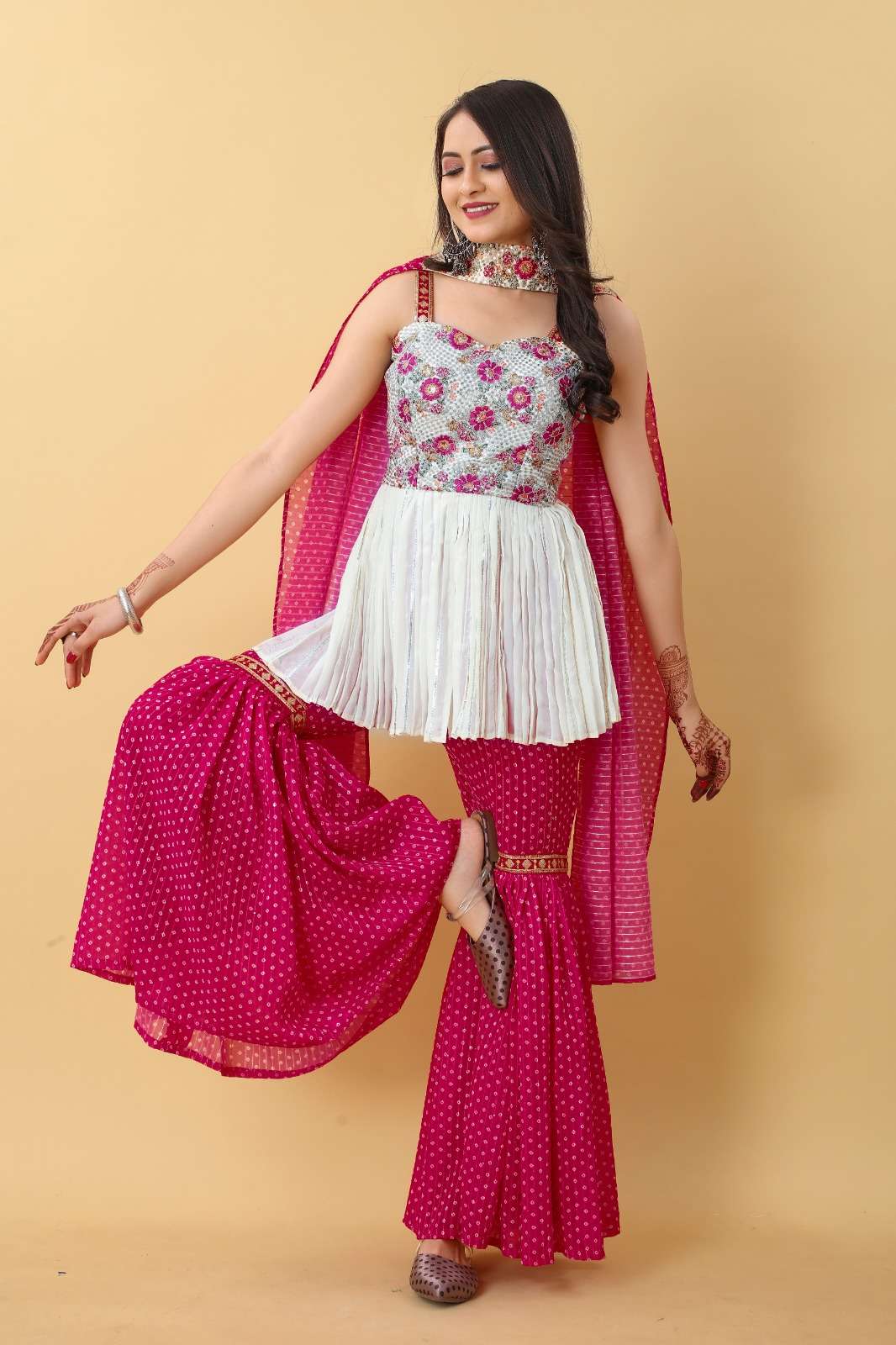 Georgette with hand embroidery work designer readymade kurti...