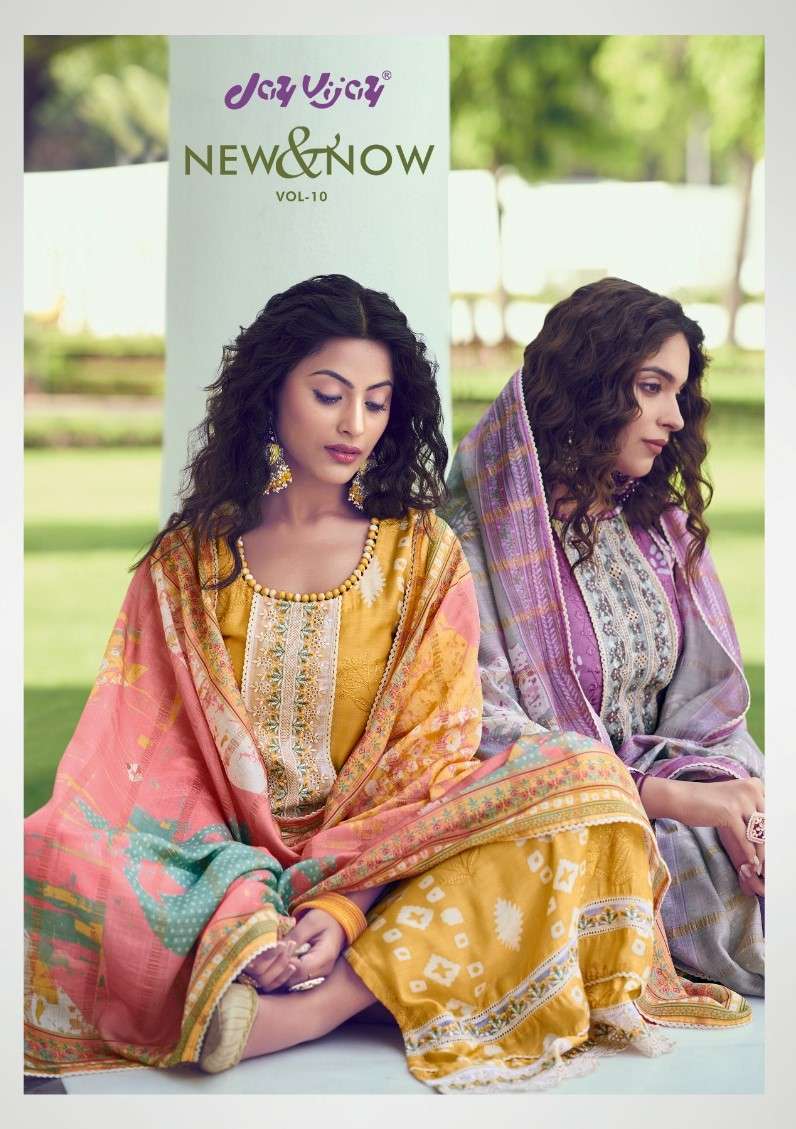 JAYVIJAY NEW & NOW VOL 10 PURE MOGA SILK EMBROIDERY SUITS AT...