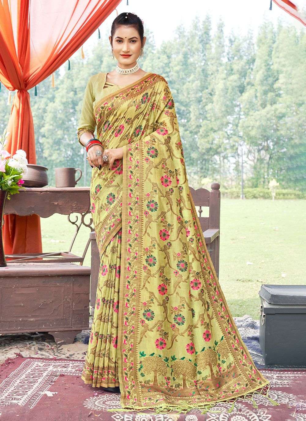 Kalina Silk Banarasi silk with weaving design saree collecti...