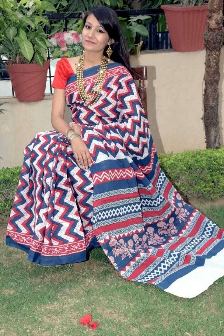 Linen with digital printed regular wear saree colleciton