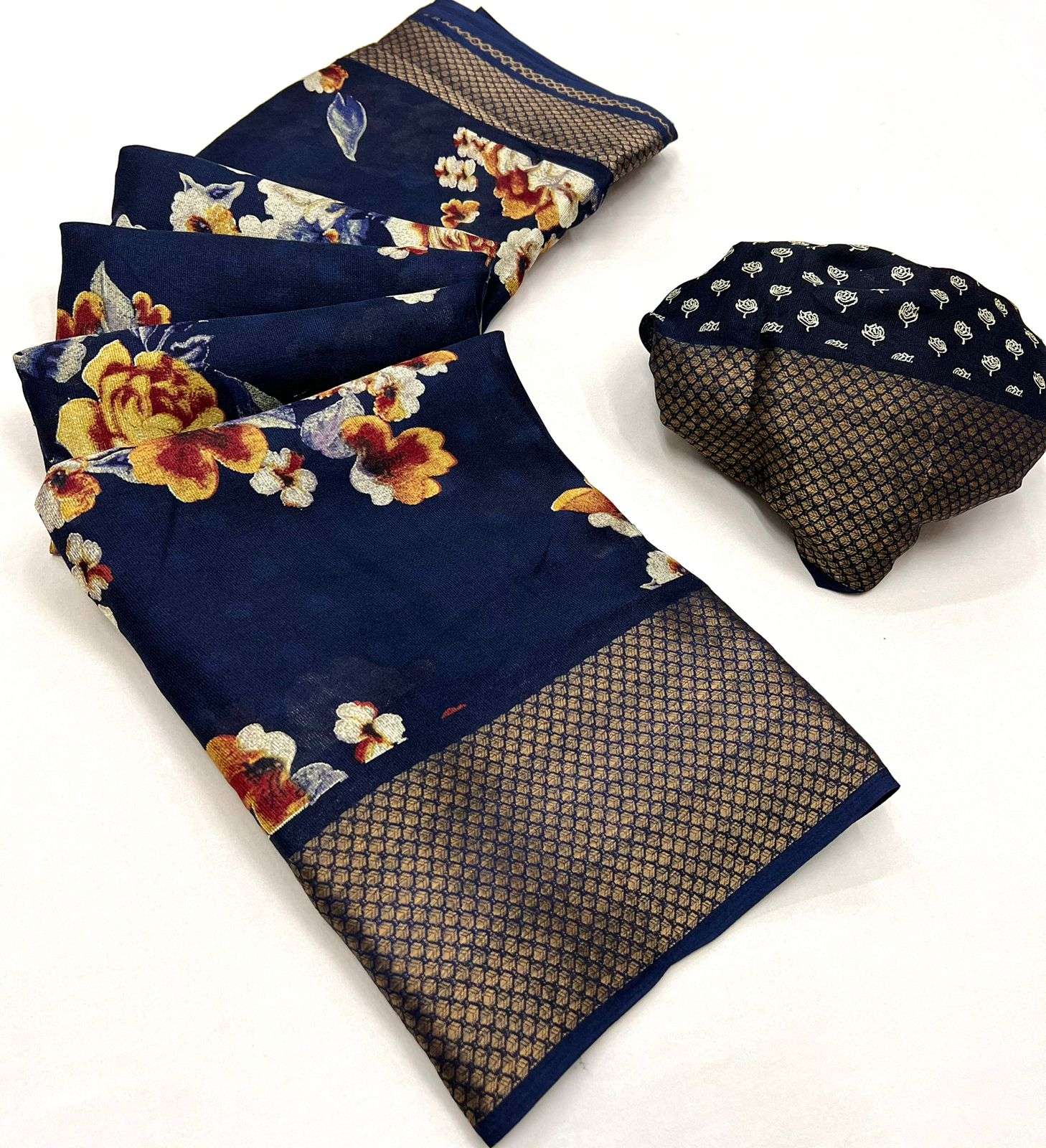 Lt fabrics kashvi creation GLory Jute silk with FLowe printe...