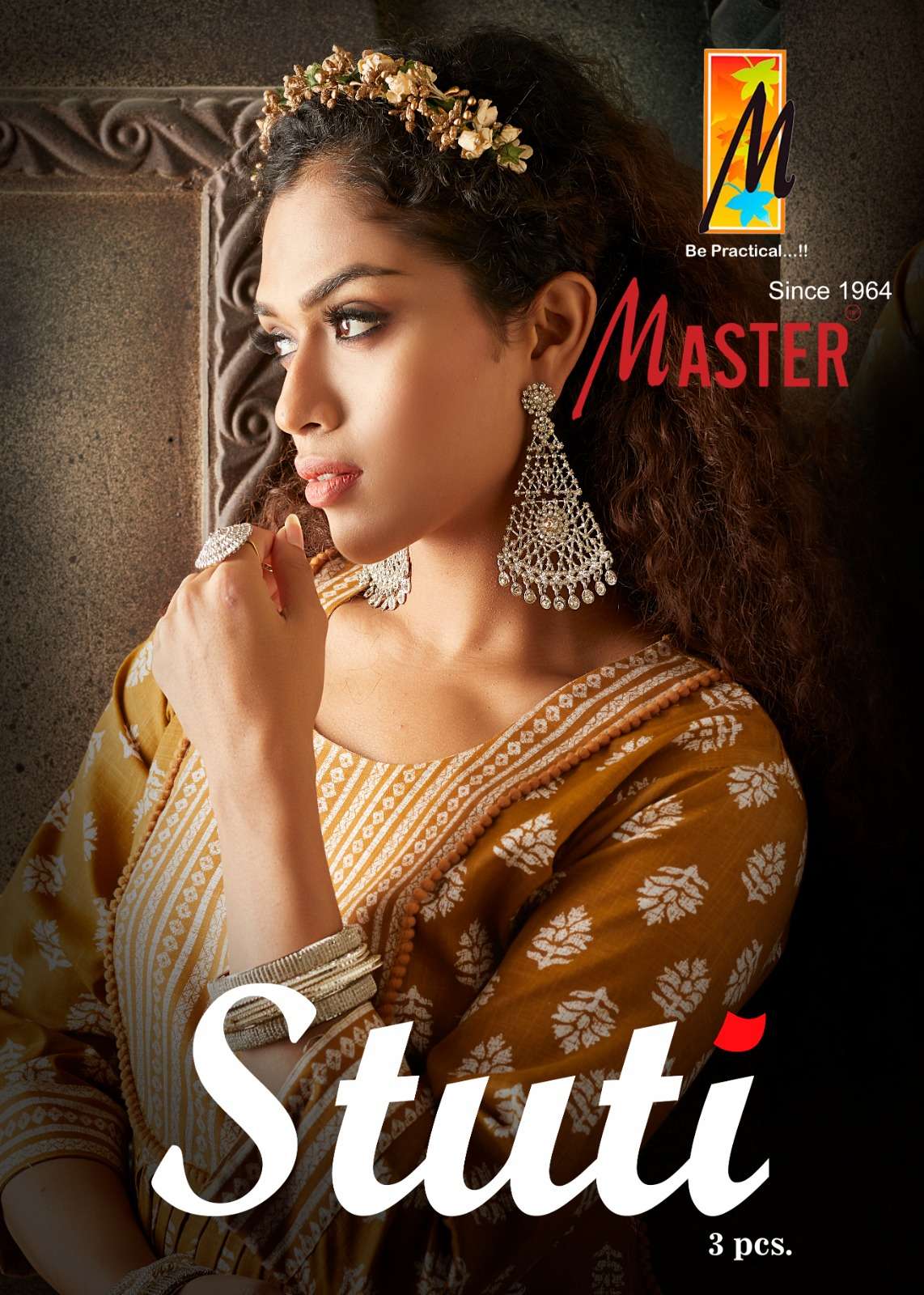 MASTER STUTI NAYRA TWO TONE PRINTED KURTI PANT & DUPATTA SET...