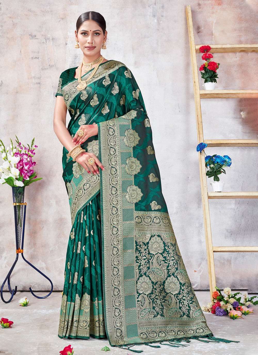 Mukta Banarasi silk with Weaving design saree collection