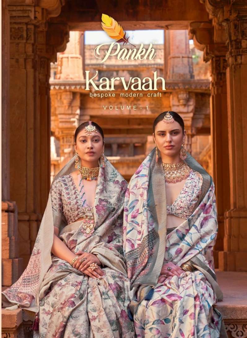 Pankh Creation Karvaah  col 1 Silk with Kalamkari printed sa...
