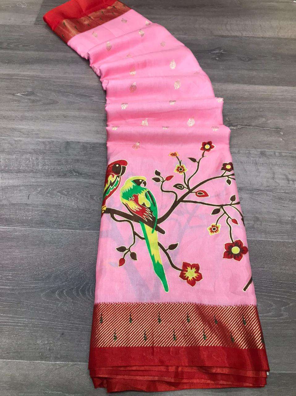 Priya vol 2 Dola silk with Birds Printed Fancy look regular ...