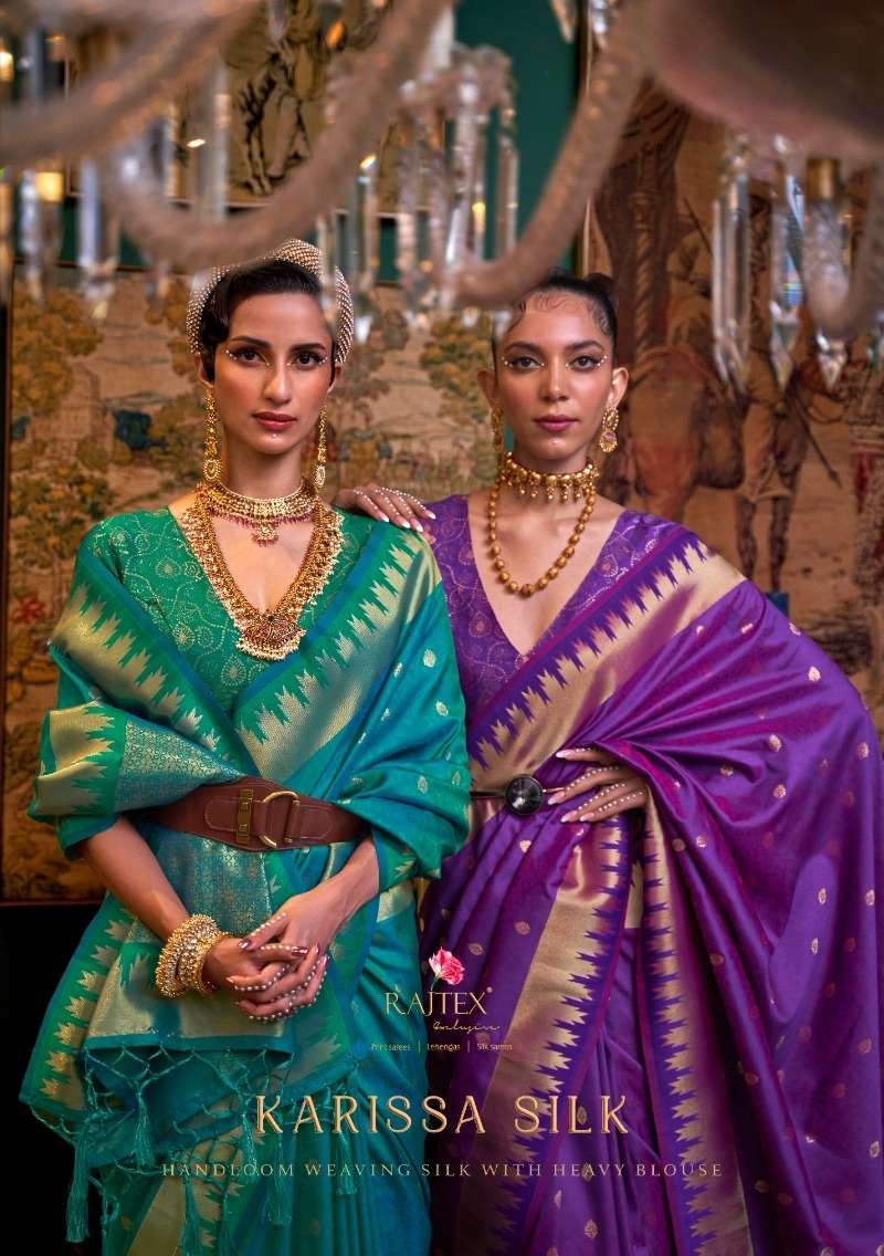 Rajtex Karissa Handloom silk with weaving design saree colle...