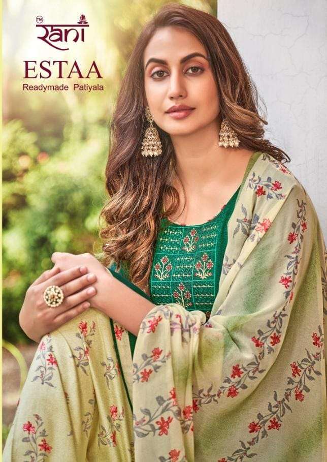 RANI ESTAA PURE RAYON PRINTED STITCHED SUITS AT WHOLESALE PR...