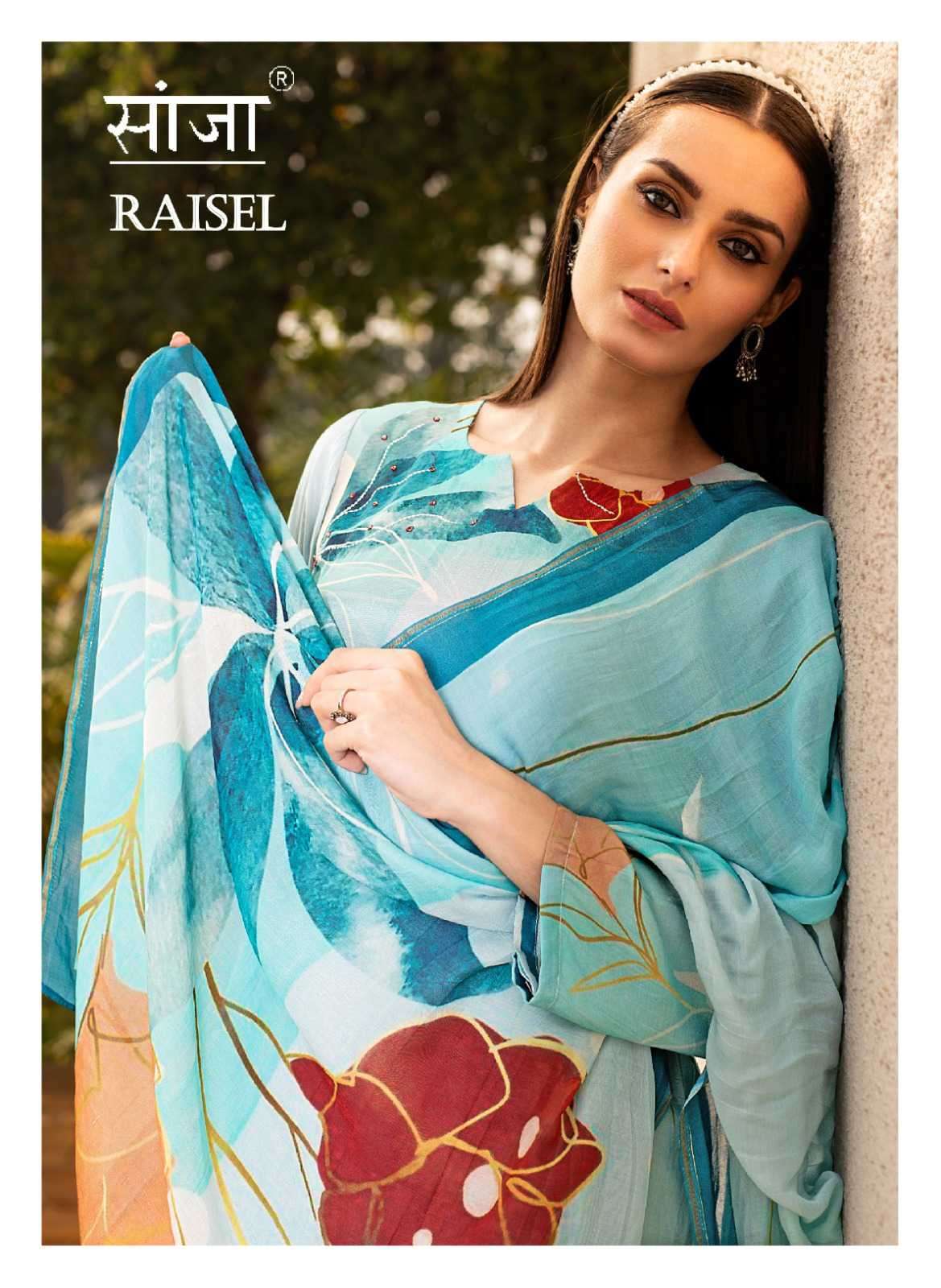 SAANJA RAISEL VISCOSE MUSLIN DIGITAL PRINT SALWAR SUITS WHOL...