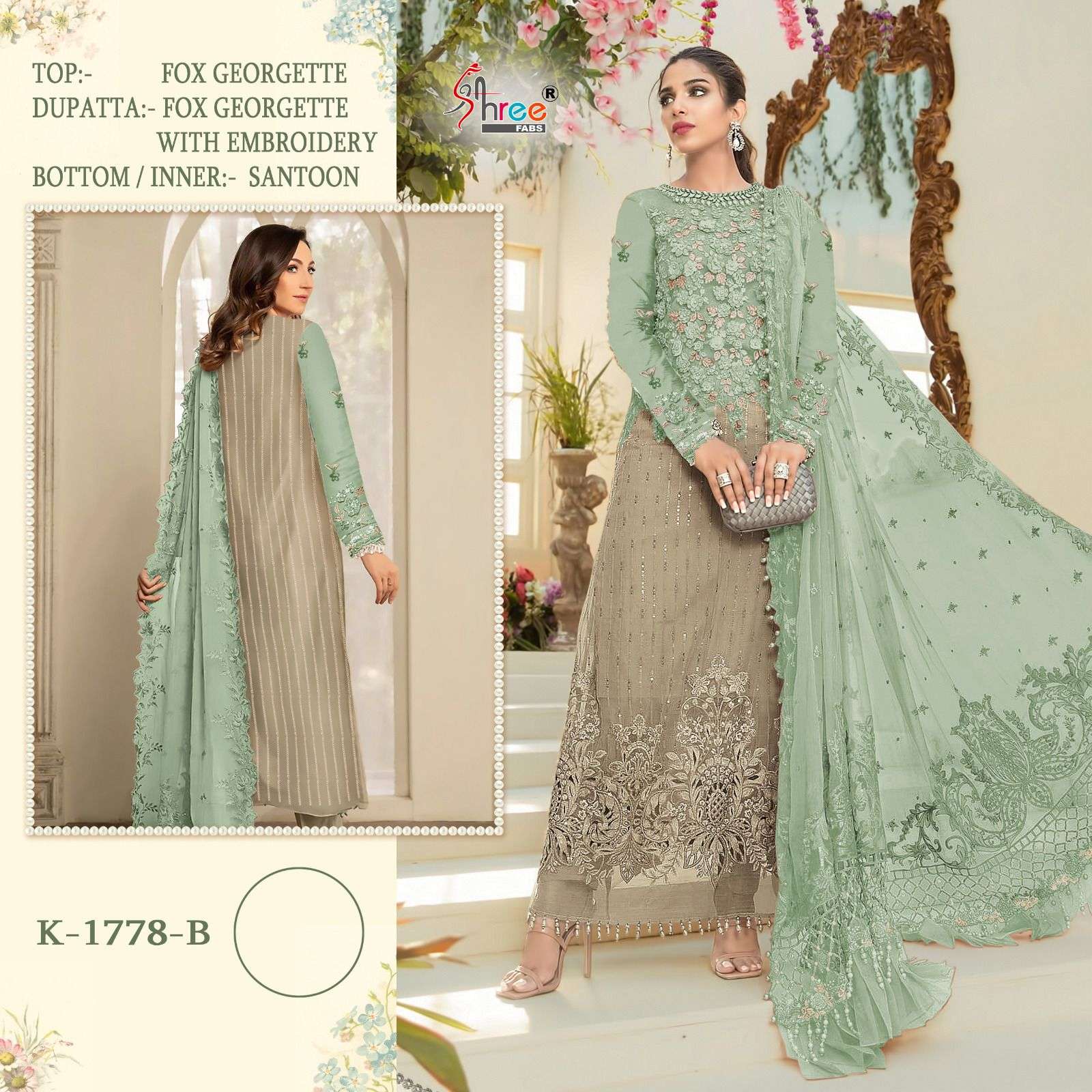SHREE FABS K 1778 FAUX GEORGETTE EMBROIDERY SALWAR SUITS AT ...