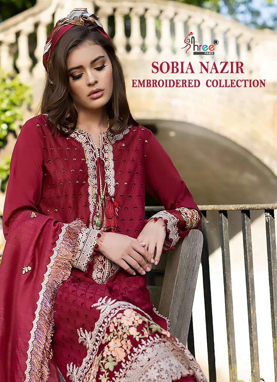 SHREE FABS SOBIA NAZIR EMBROIDERED COLLECTION PURE COTTON SA...