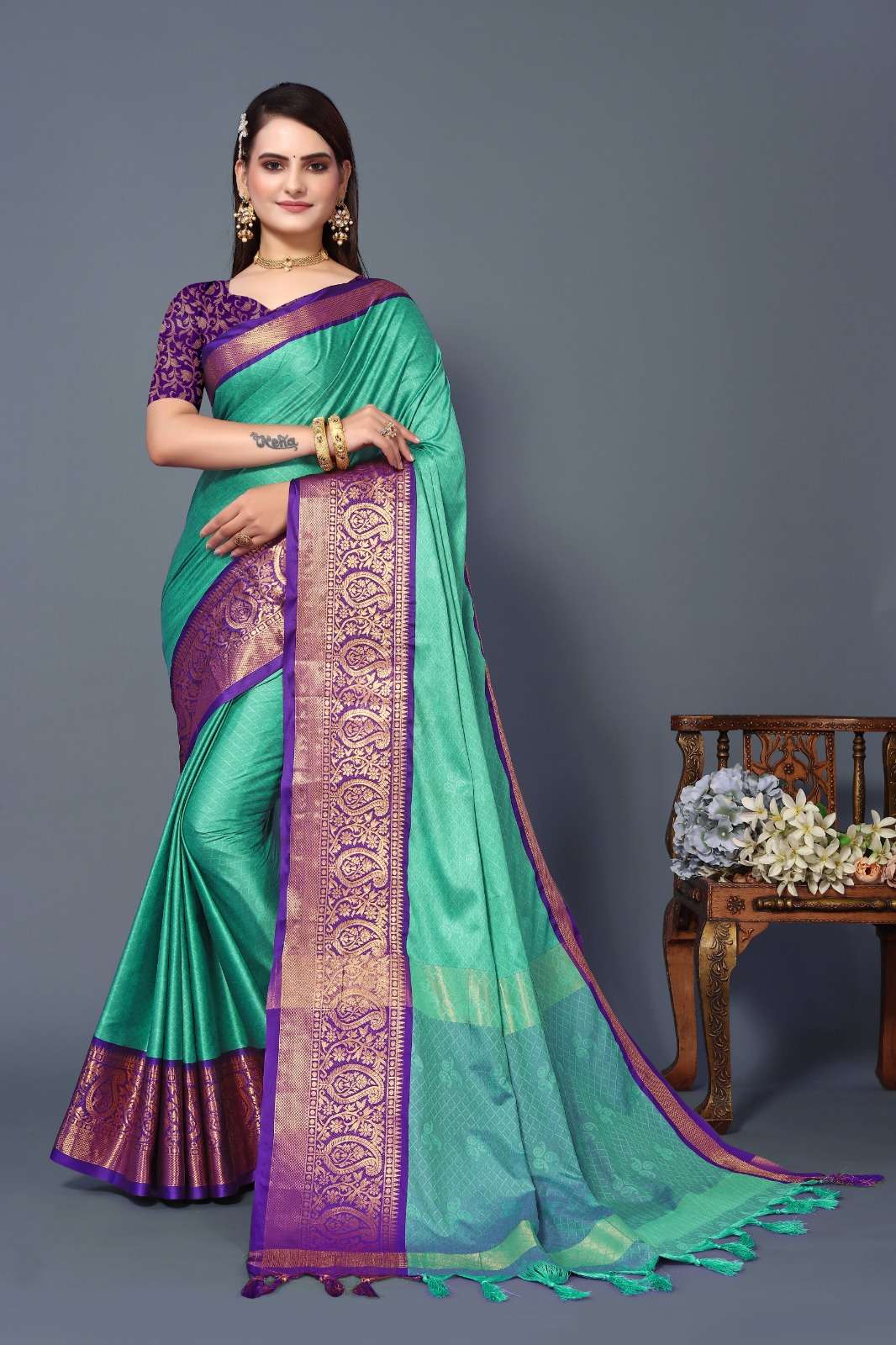 Silk with fancy look designer festival wear saree collection