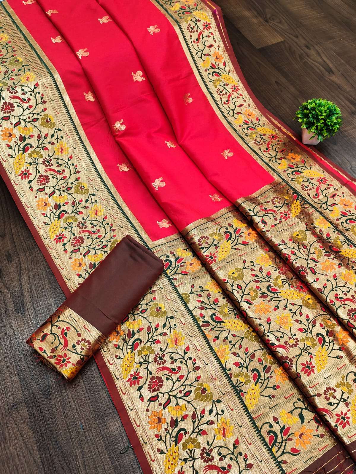 Silk with Paithani Printed weaving design saree collection