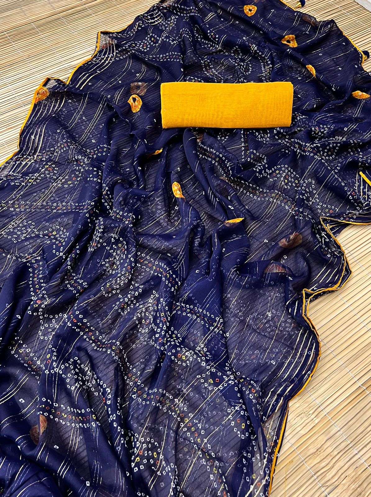 Soft silk with bandhani Printed saree collection