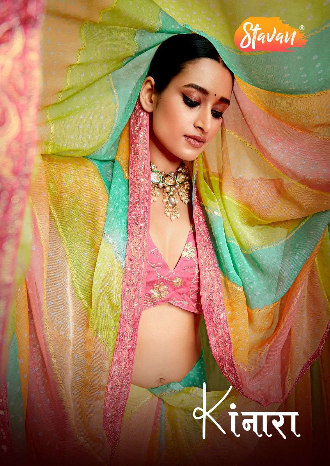 Sr sarees Kinara chiffon with Foil Printed fancy look saree