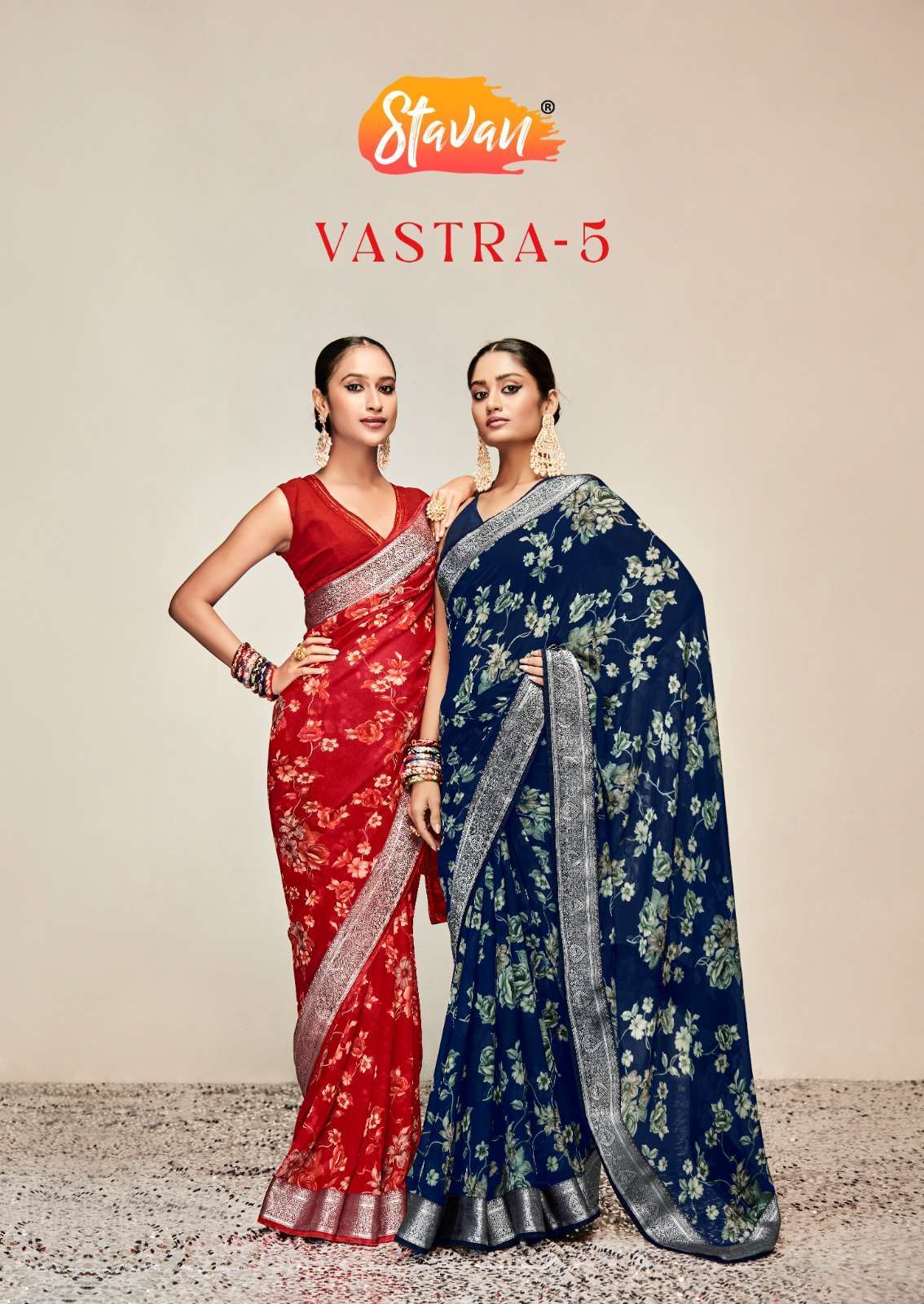 Stavan Vastra vol 5 Weightless with Flower Printed Saree col...