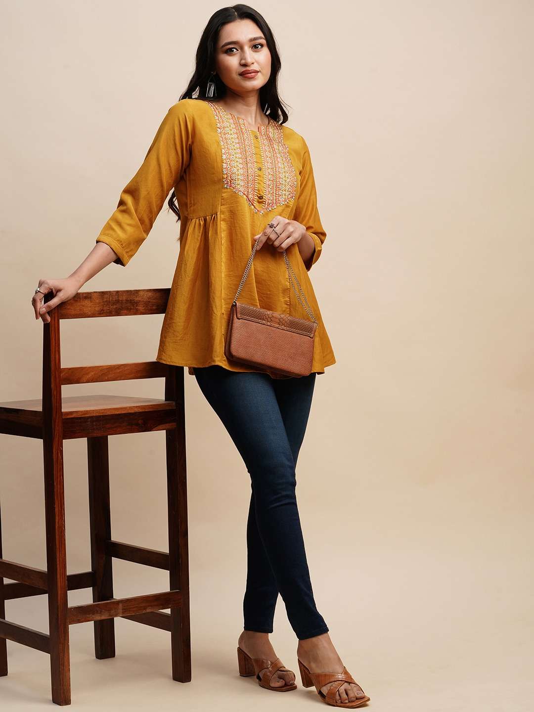 Western Style Rayon with fancy Look Short tops collection
