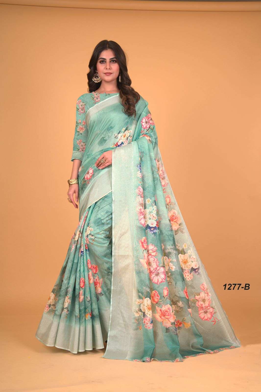 Zara Cotton with digital printed Fancy Saree collection