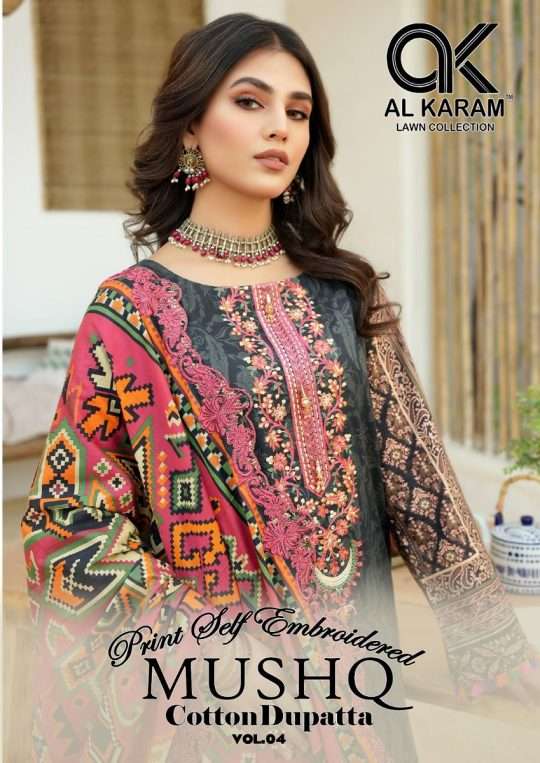 AL KARAM MUSHQ VOL 4 Cotton with Prinnted Pakistani Dress Ma...