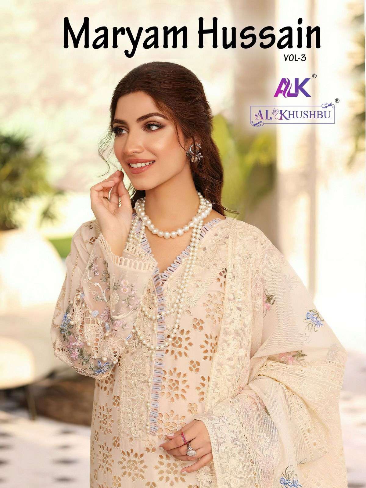 AlK Khushboo Maryam Hussain vol 3 Cambric Cotton with Embroi...
