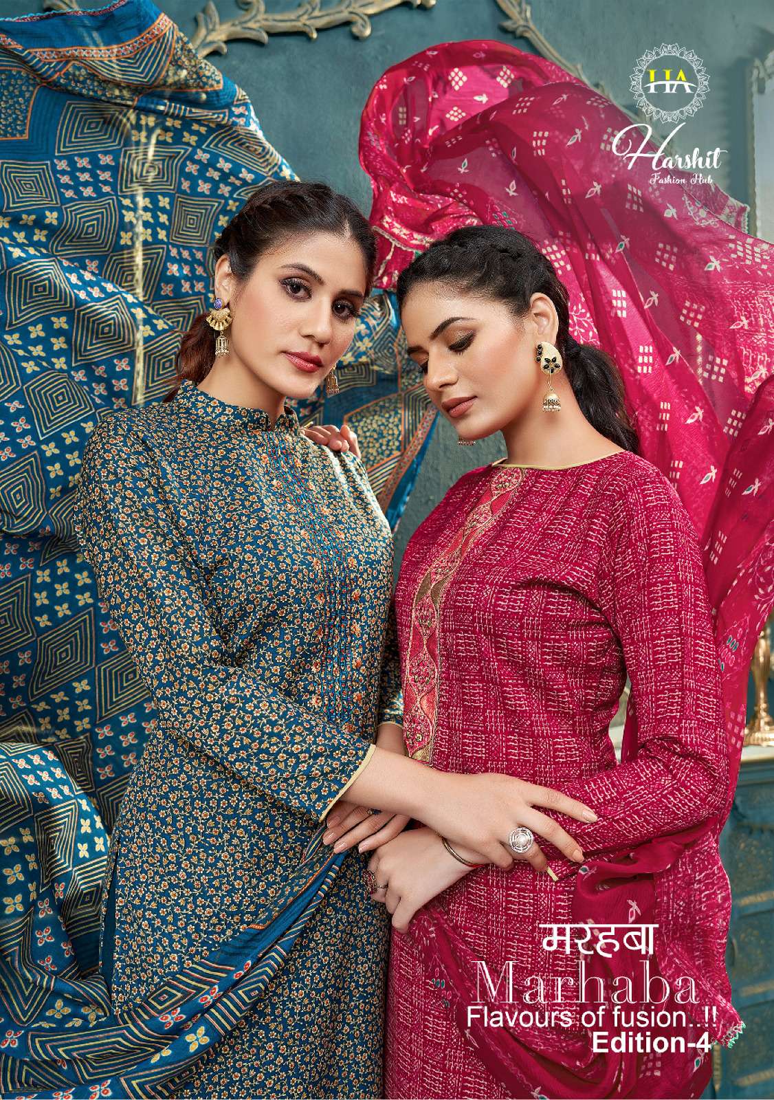 Alok suits Harshit Fashion Marhaba Edition vol 4 Cambric cot...