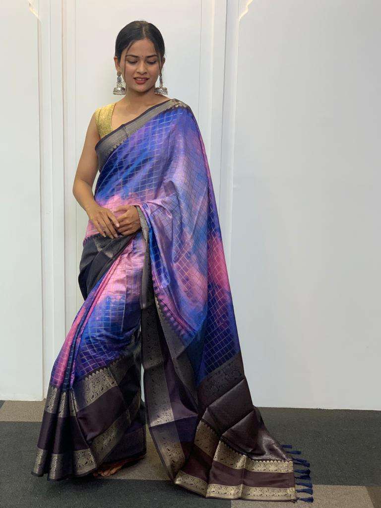 Banarasi silk With digital Printed fancy look saree collecti...